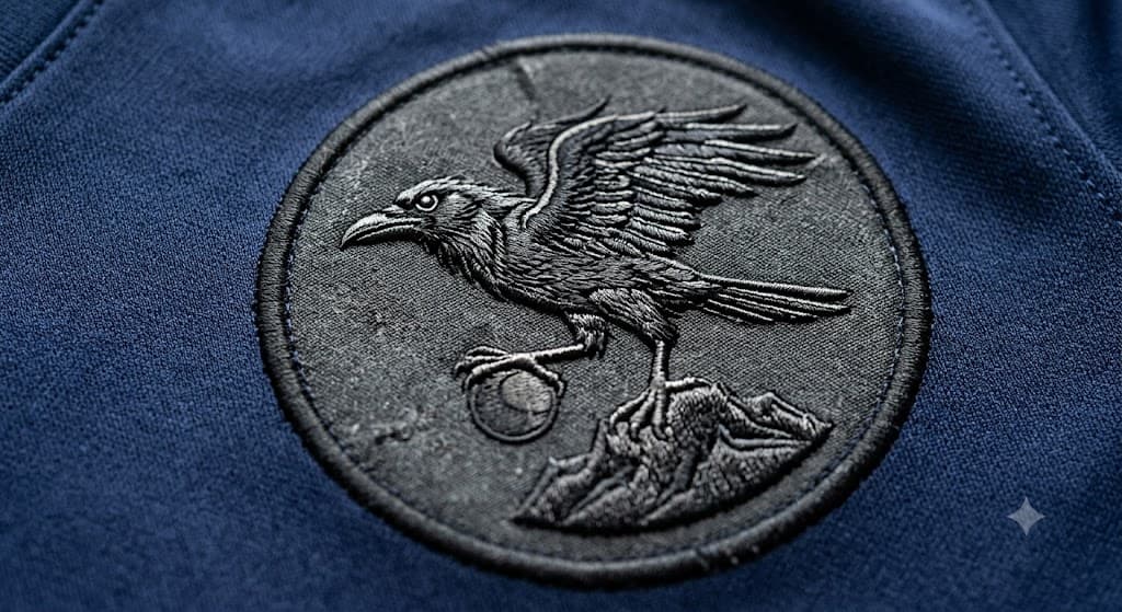 A three-legged crow emblem in the style used on Japanese sporting crests